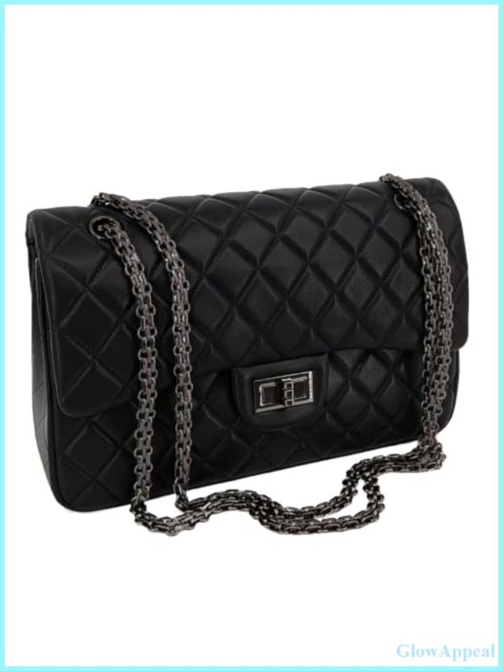 Lambskin Quilted Double Flap Shoulder Bag Chain Strap